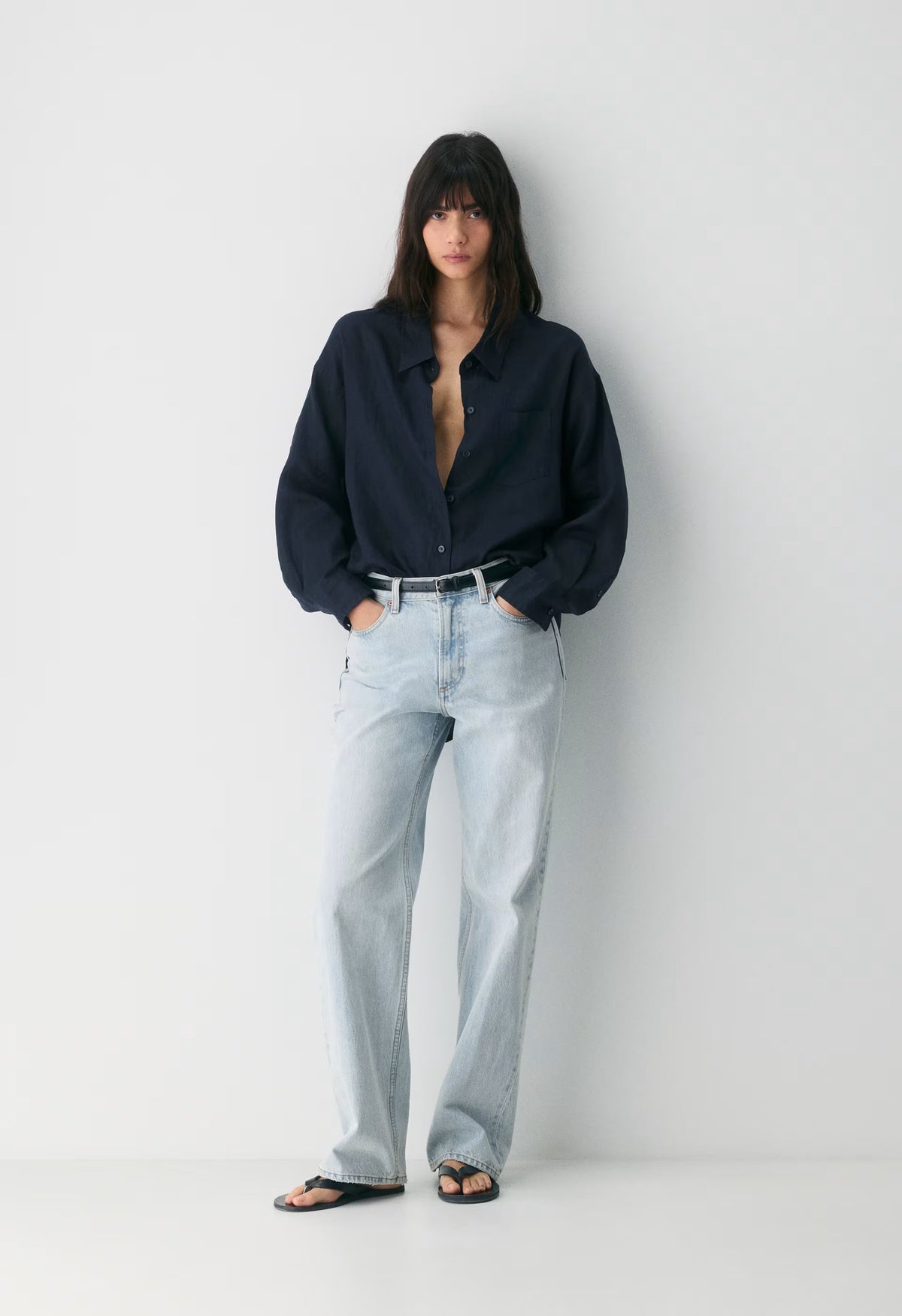 Reminisce Relaxed Linen Shirt - DARK NIGHT NAVY