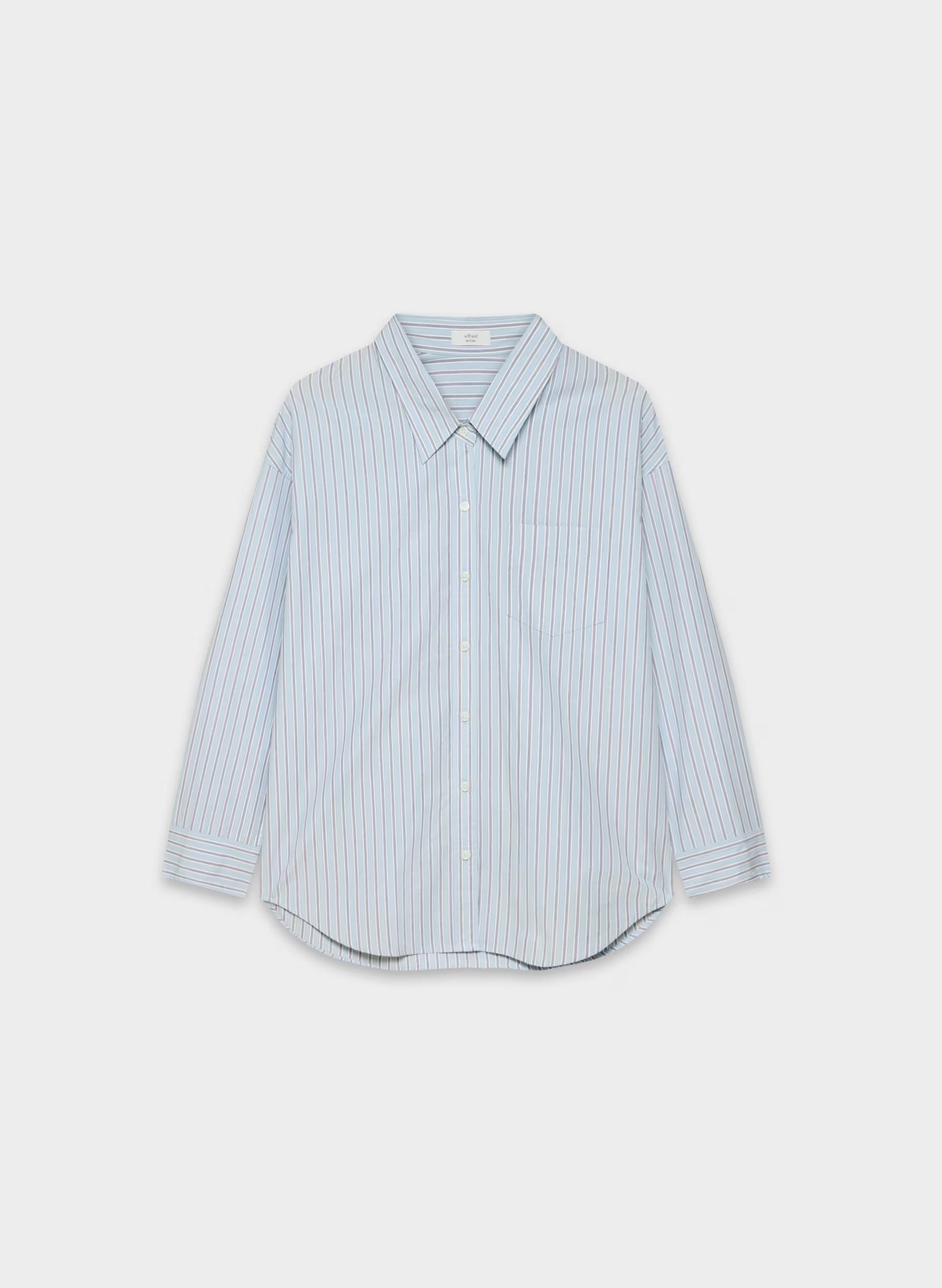 Reminisce Relaxed Poplin Shirt - WNSTN STRPE D BL/B WH