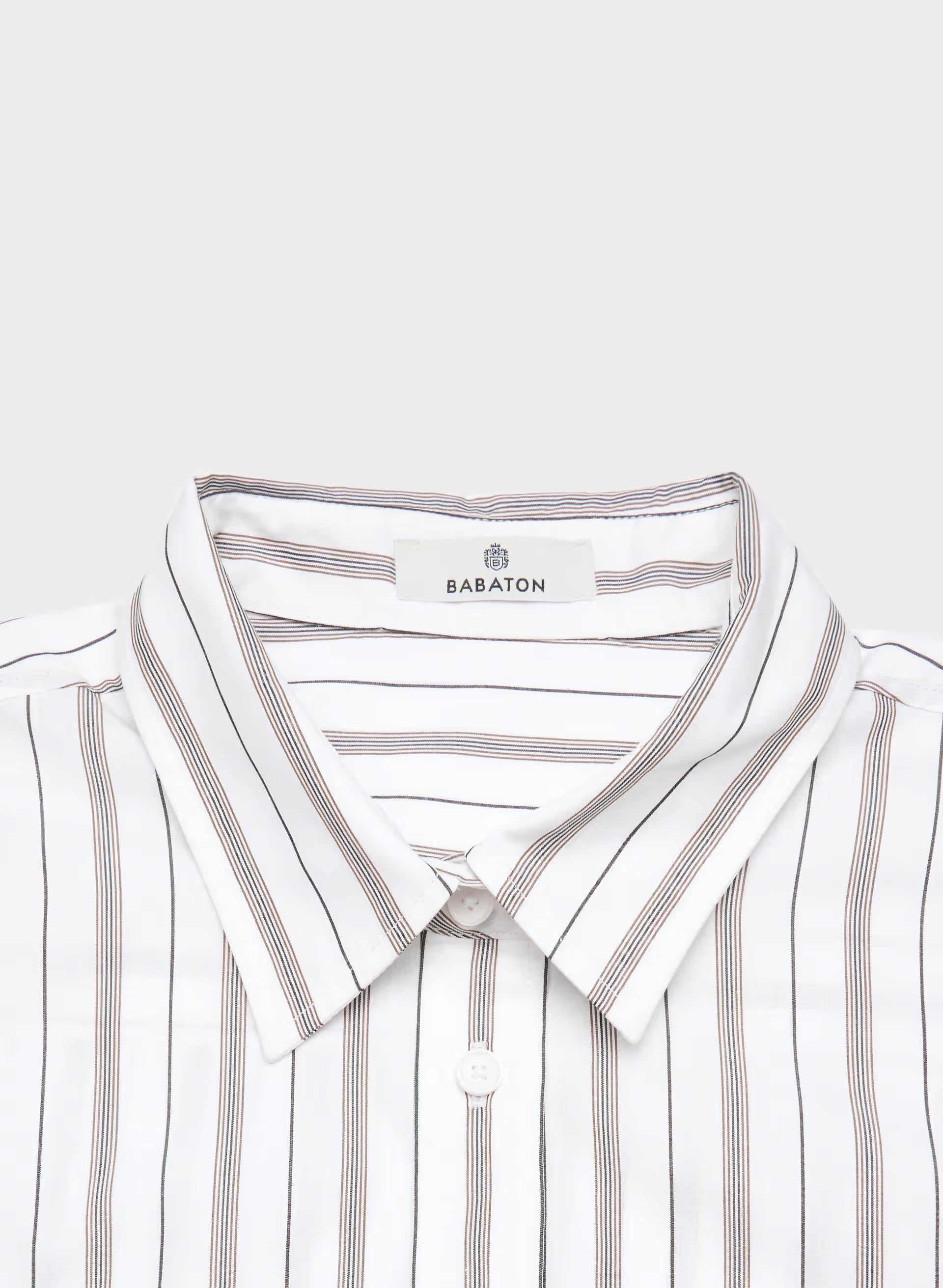 Outro Oversized Poplin Shirt - JOELY STRP BT WT/CL BR