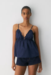 Caviar Poplin Camisole - HARBOUR NAVY