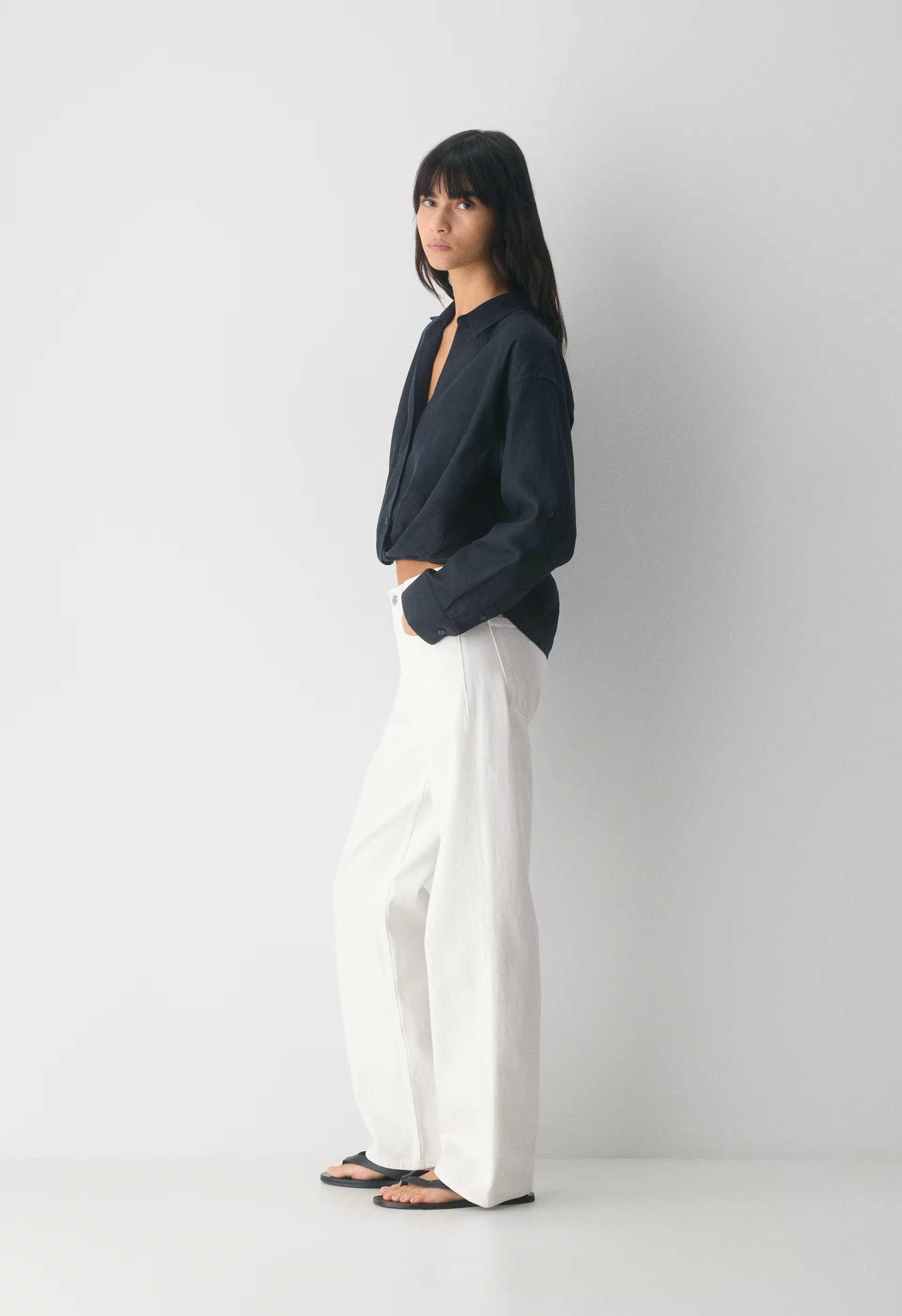 Portofino Linen Shirt - BLACK