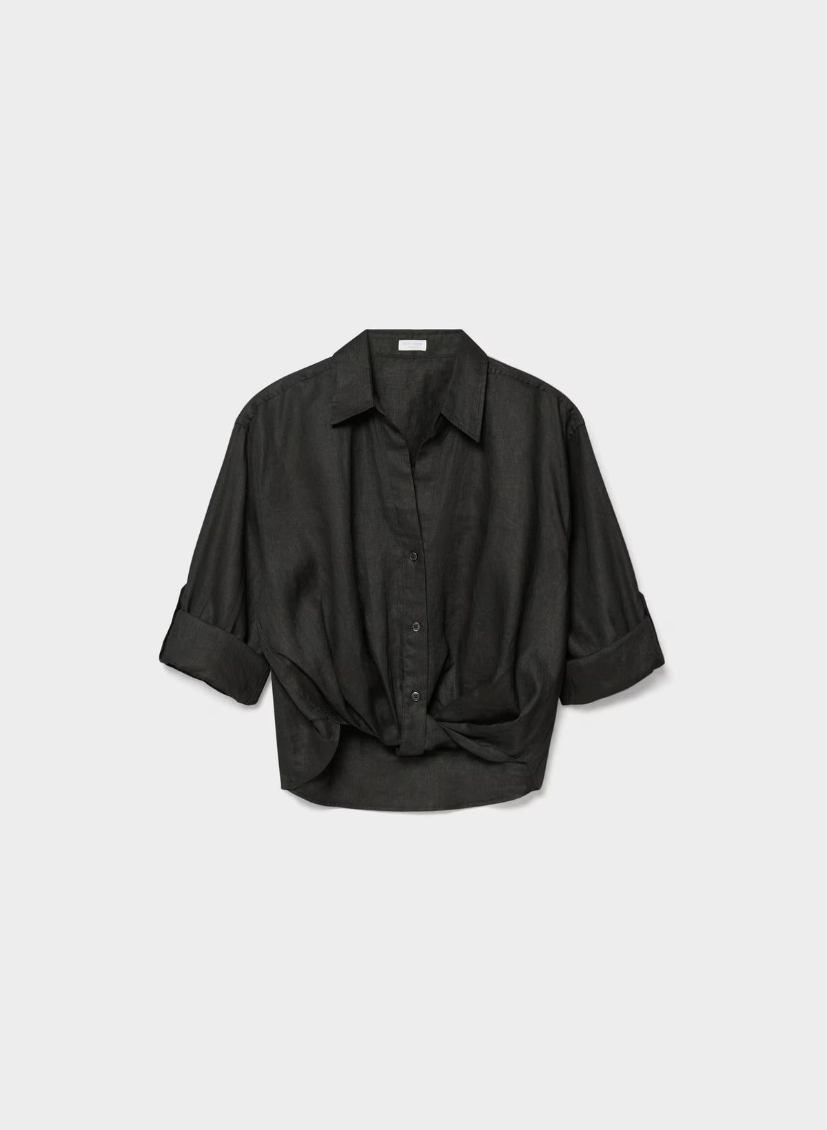 Portofino Linen Shirt - BLACK