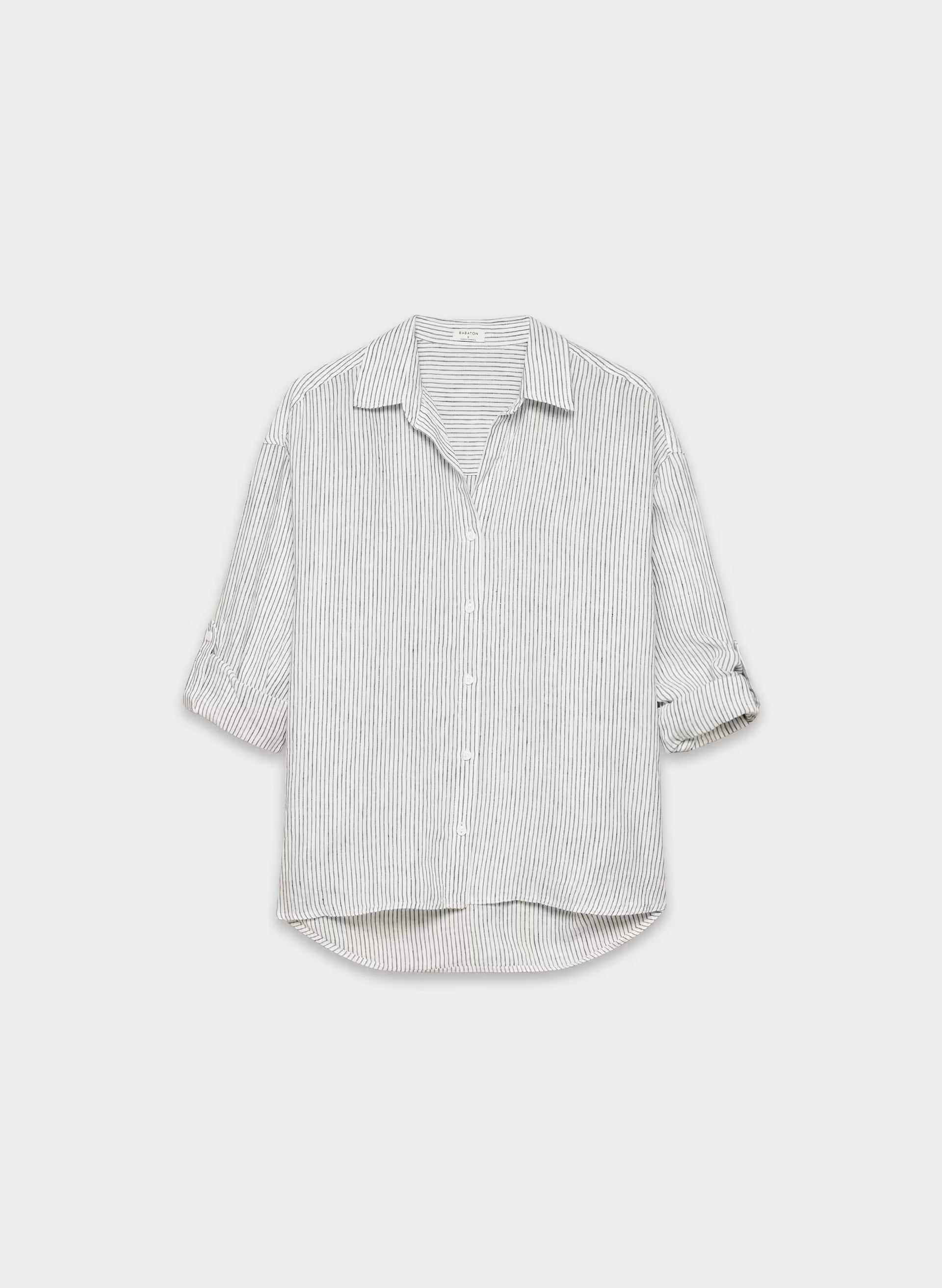 Archive Linen Shirt - MILN STRIPE W/HRBR NV