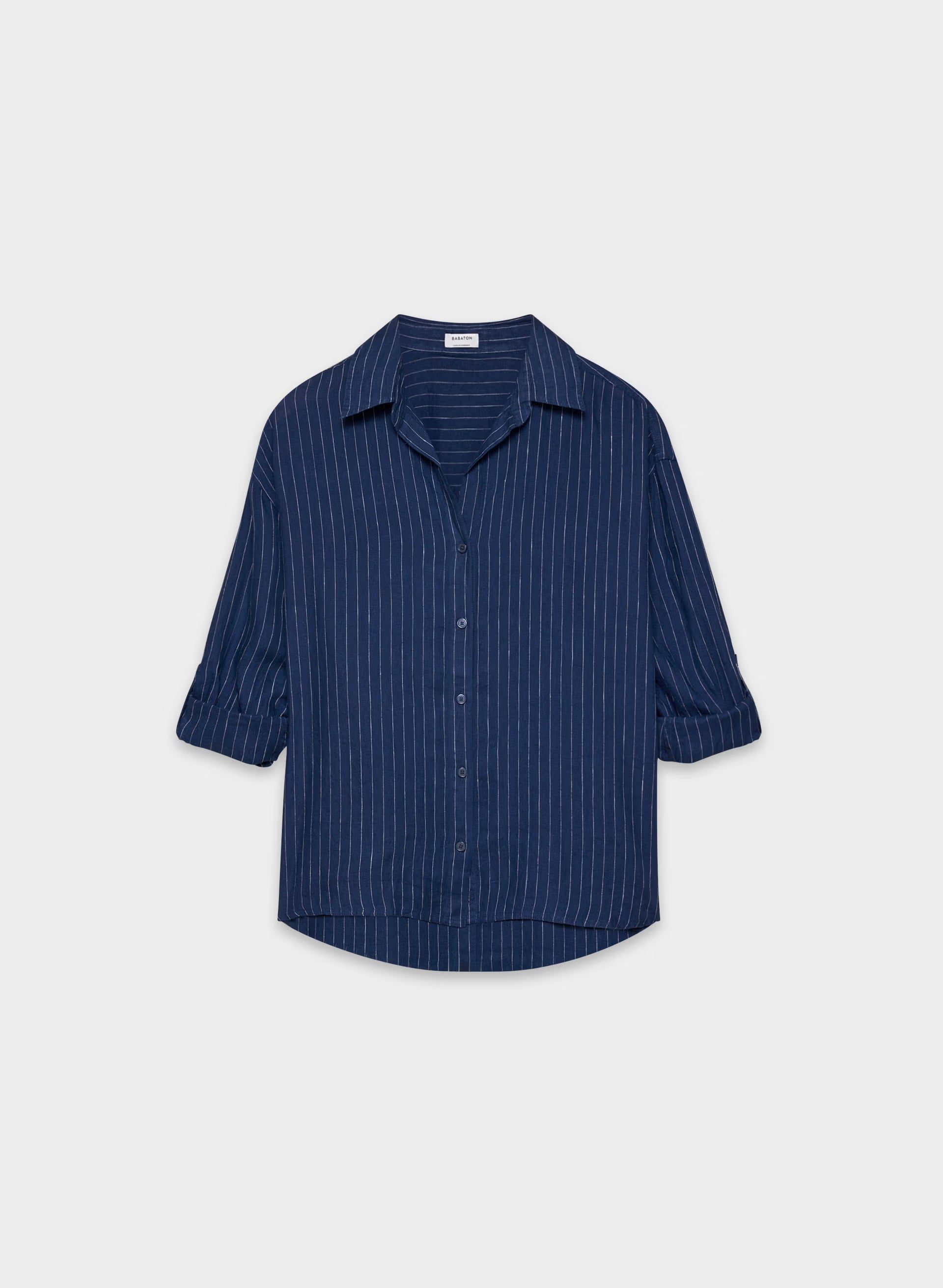 Archive Linen Shirt - SUSAN STRPE HRBR NV/W