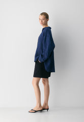 Archive Linen Shirt - SUSAN STRPE HRBR NV/W