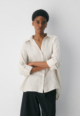 Archive Linen Shirt - BRD STP NTL ECR/WHT