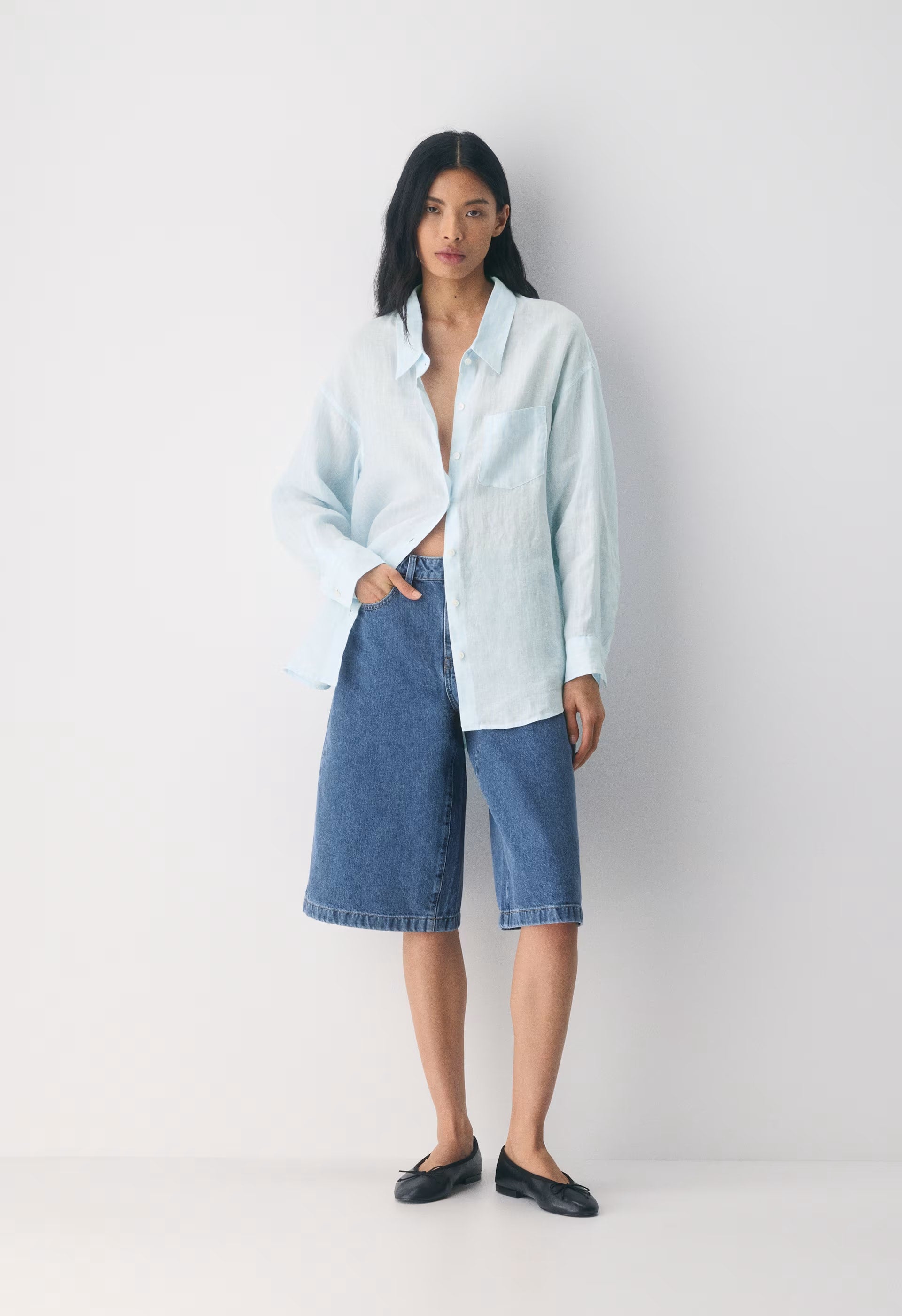Reminisce Relaxed Linen Shirt - MTCHL STRP VLA BL/ OK