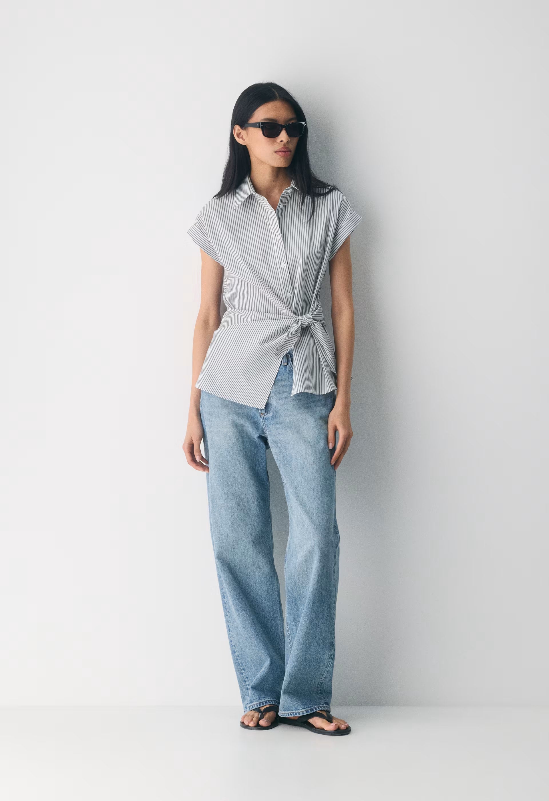 Blueprint Poplin Shirt - CRMN STRP WT/VNTG NVY