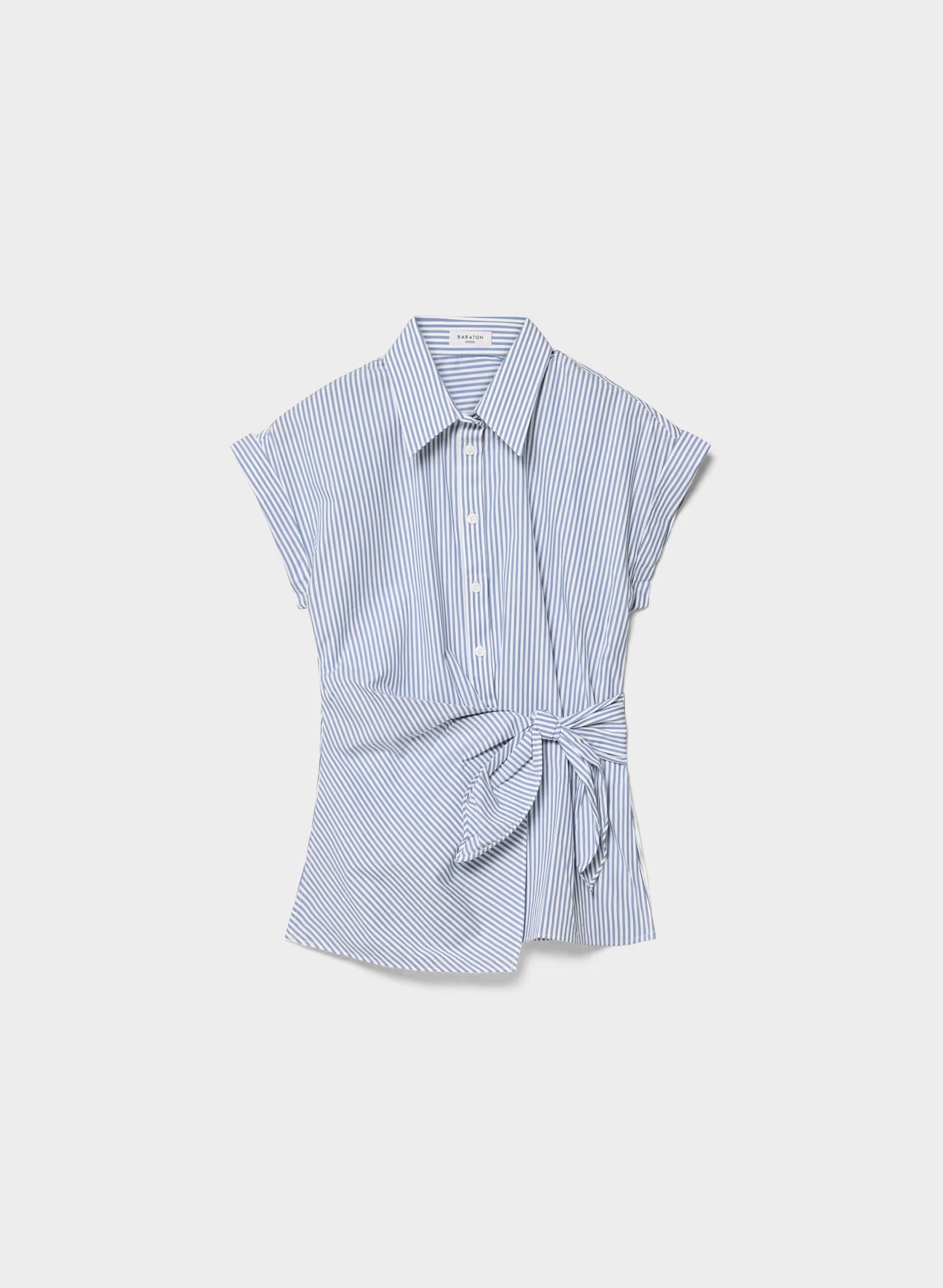 Blueprint Poplin Shirt - LINSEY STRP FCH BL/WHT