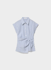 Blueprint Poplin Shirt - LINSEY STRP FCH BL/WHT