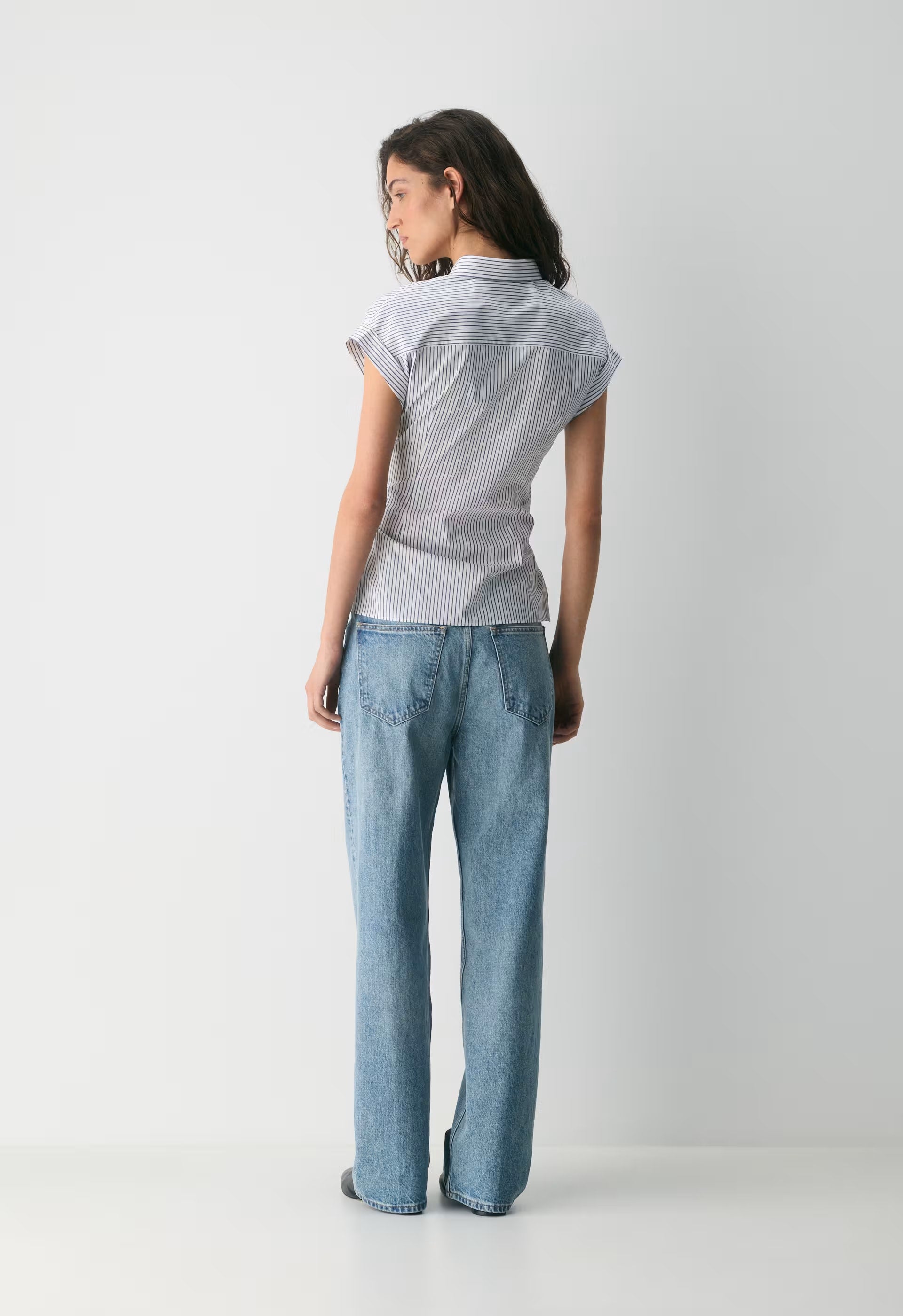 Blueprint Poplin Shirt - MLN STRP BR WHT/HBR NY