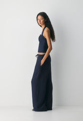 Whisper Linen Halter Top - ADMIRAL