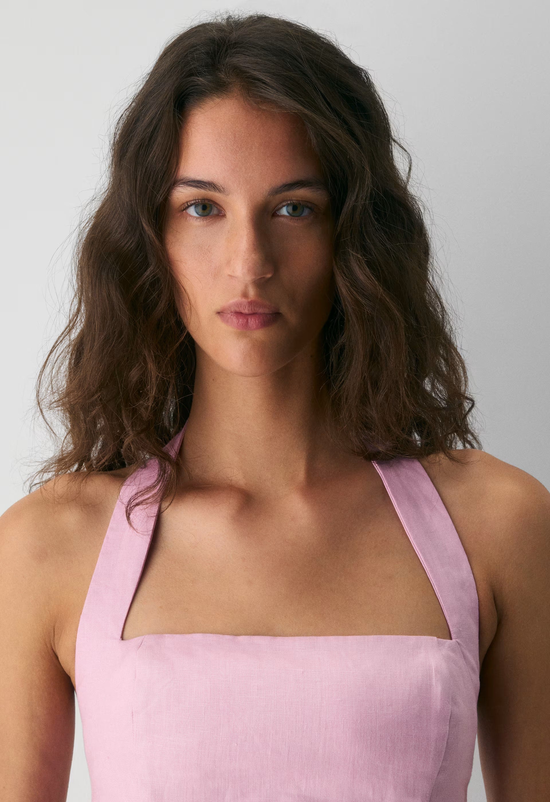 Whisper Linen Halter Top - SWEET PEA PURPLE