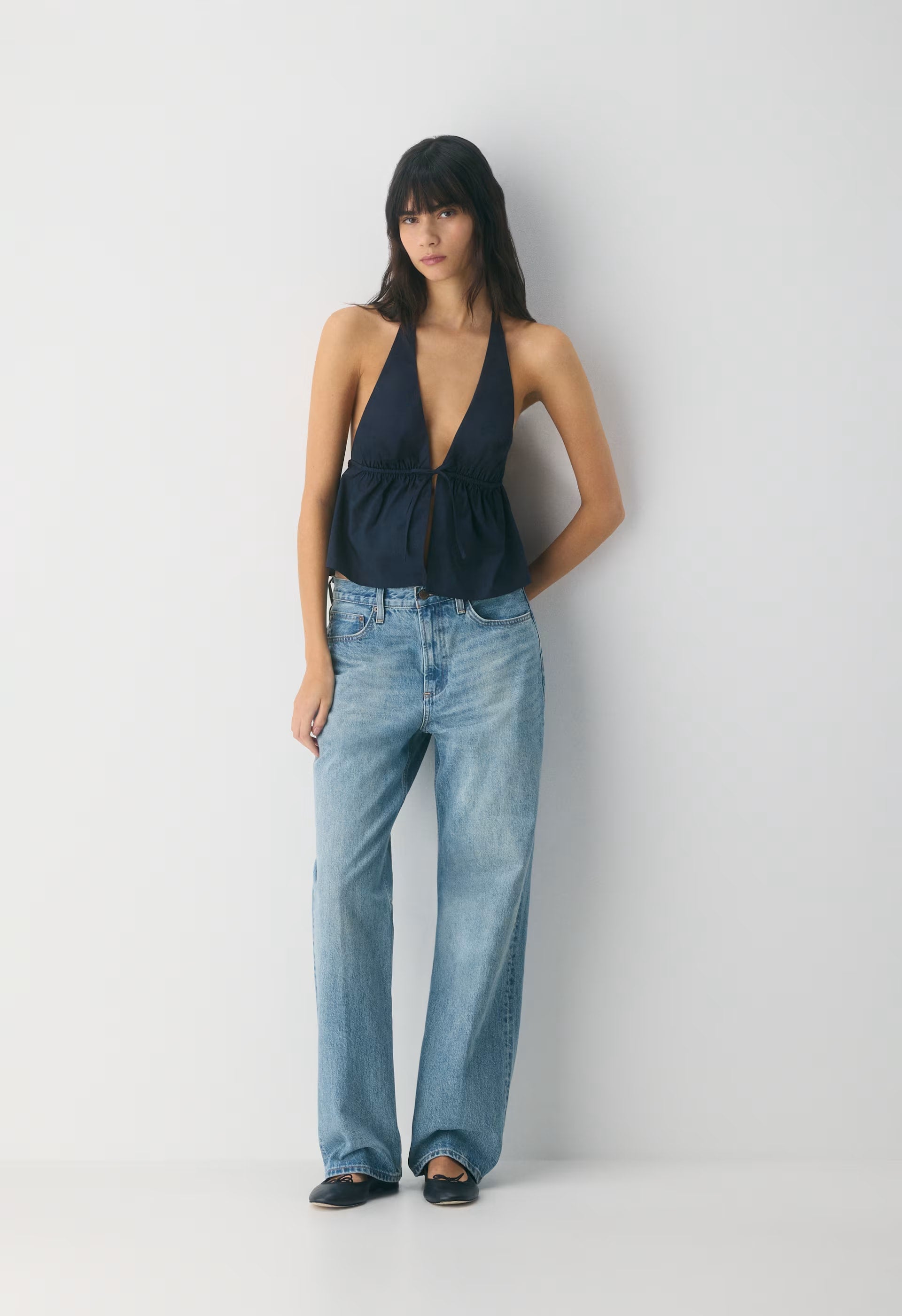Brioche Poplin Halter Top - ADMIRAL