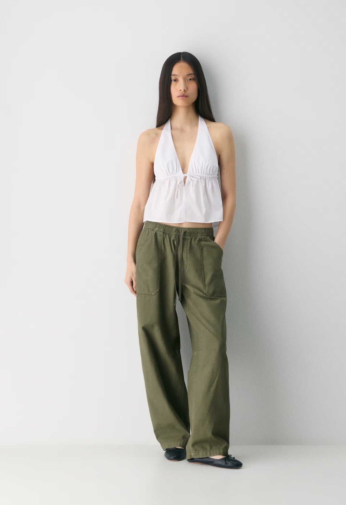 Brioche Poplin Halter Top - BRIGHT WHITE
