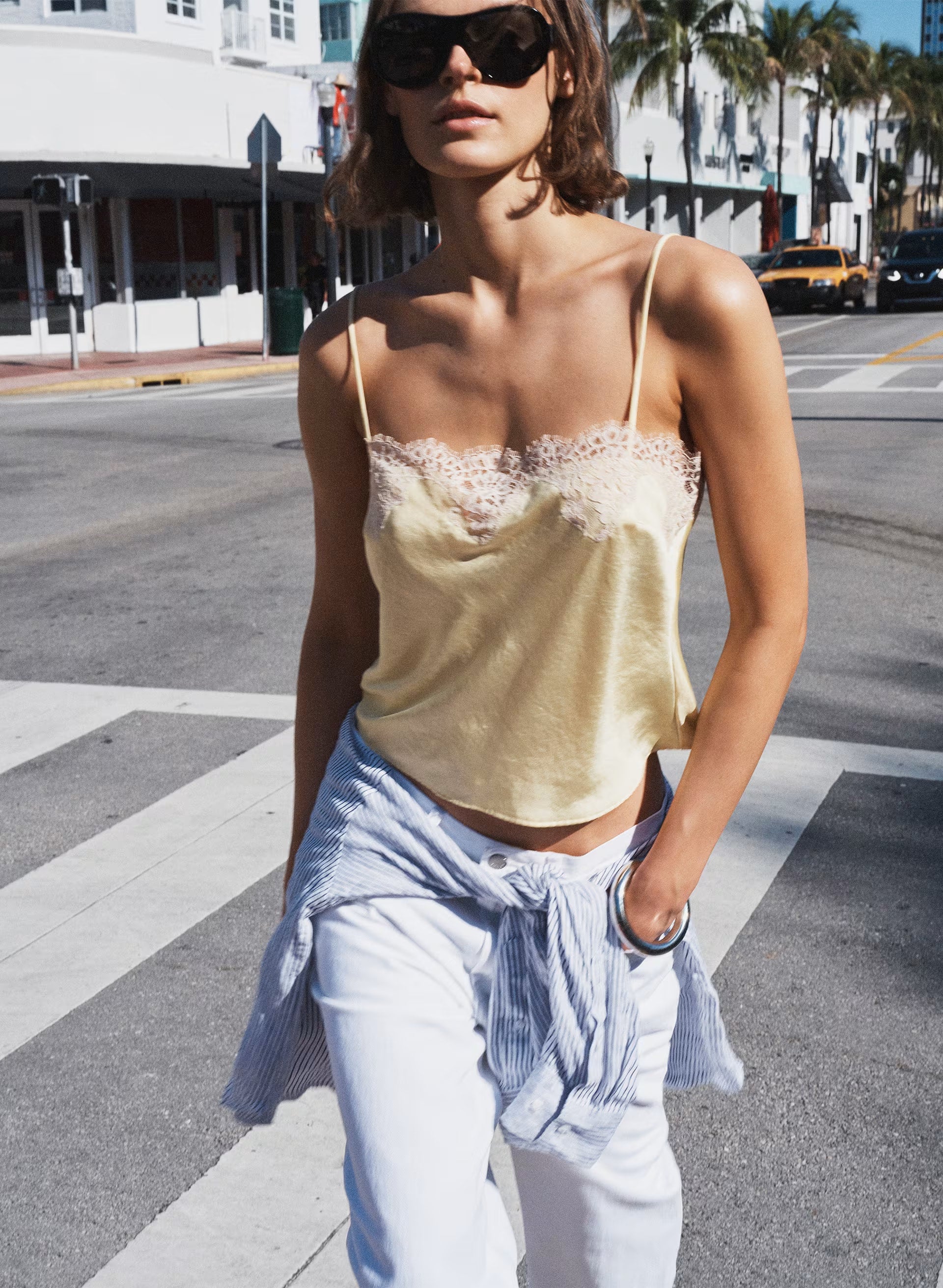 Grenache Satin Camisole - LEMONADE/LIGHT BIRCH