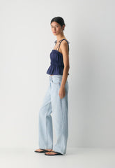 Regency Linen Camisole - HARBOUR NAVY