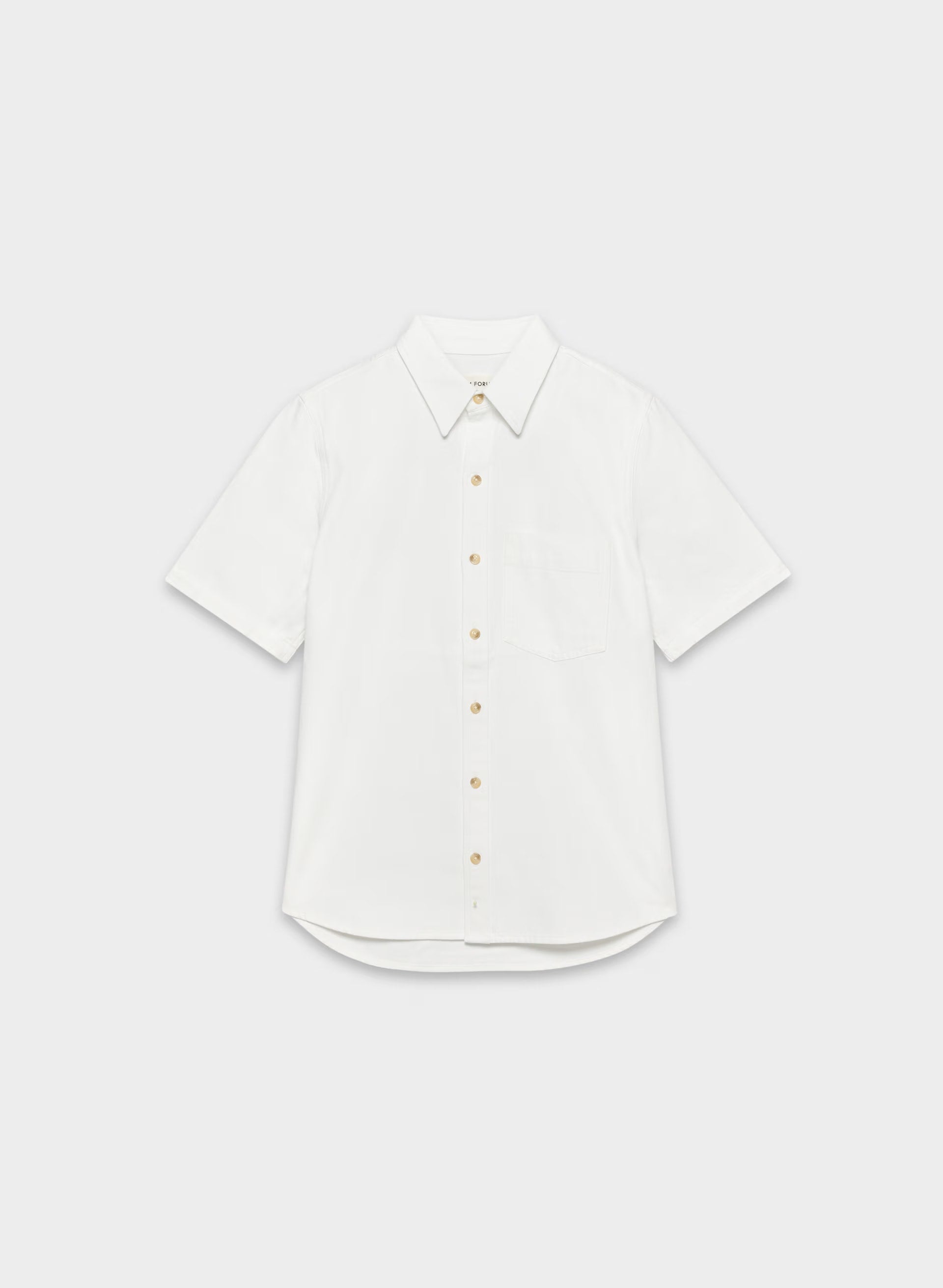 Denim Forum The '90s Vintage Shortsleeve Denim Shirt - A LITTLE WHITE LIE