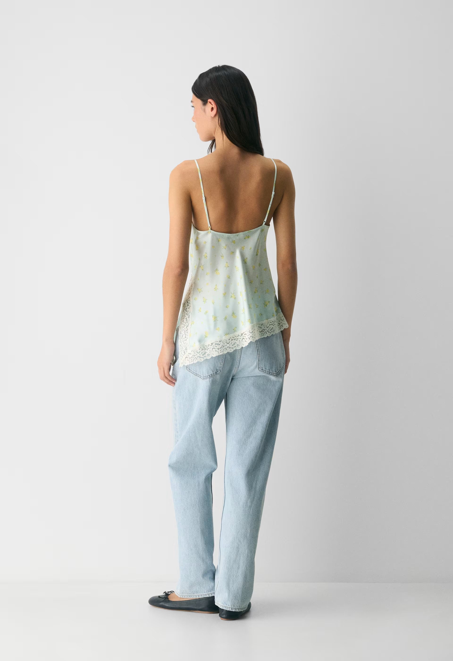 Hindley Silk Top - PALE AGV GR /PALE YLW