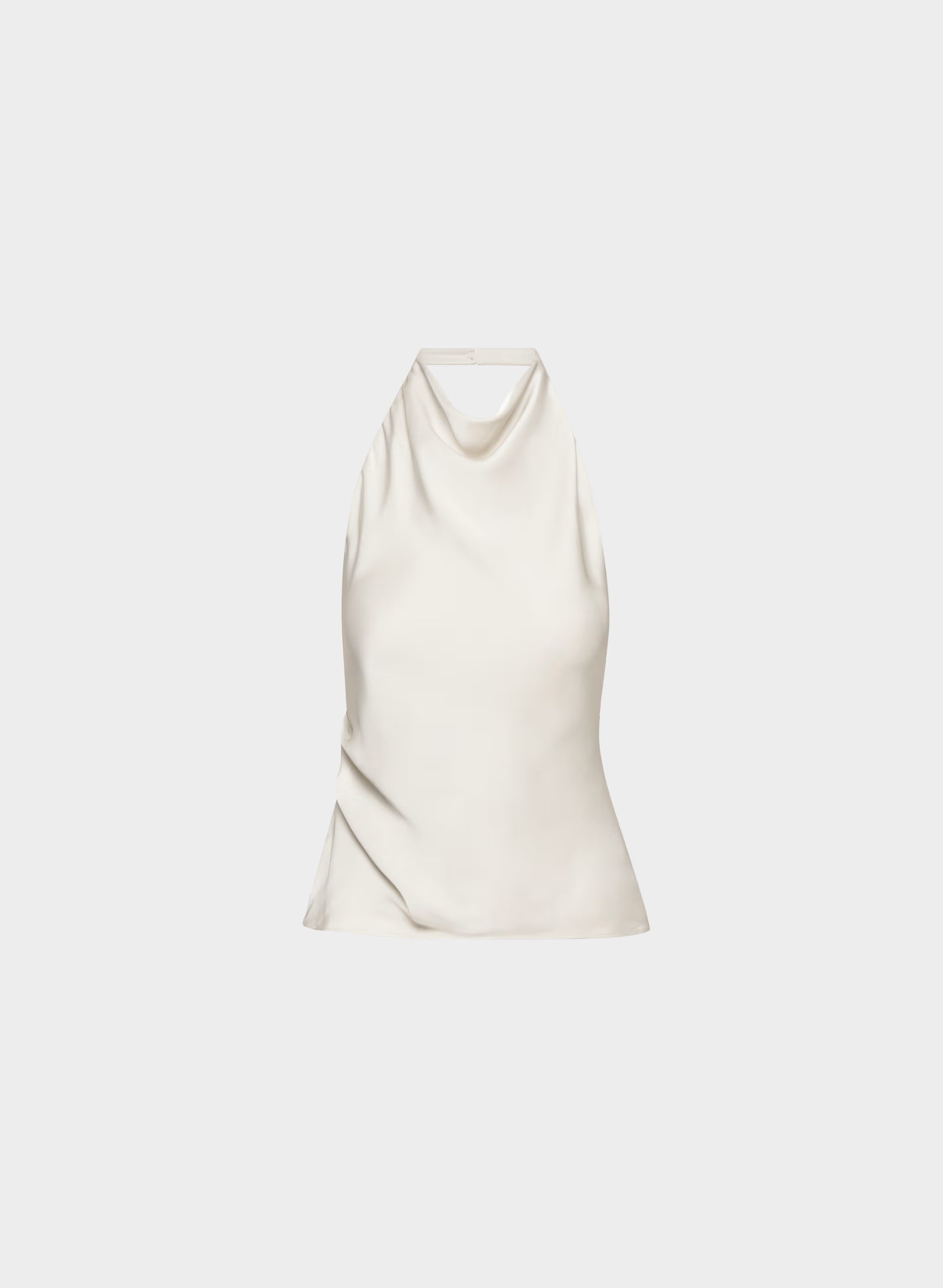 Audience Satin Halter Top - MATTE PEARL