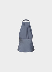 Audience Satin Halter Top - VINTAGE NAVY