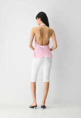 Audience Satin Halter Top - MILKSHAKE PINK