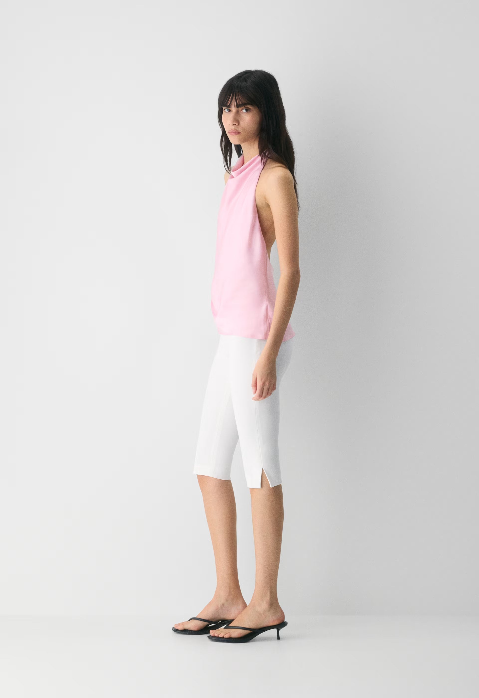 Audience Satin Halter Top - MILKSHAKE PINK