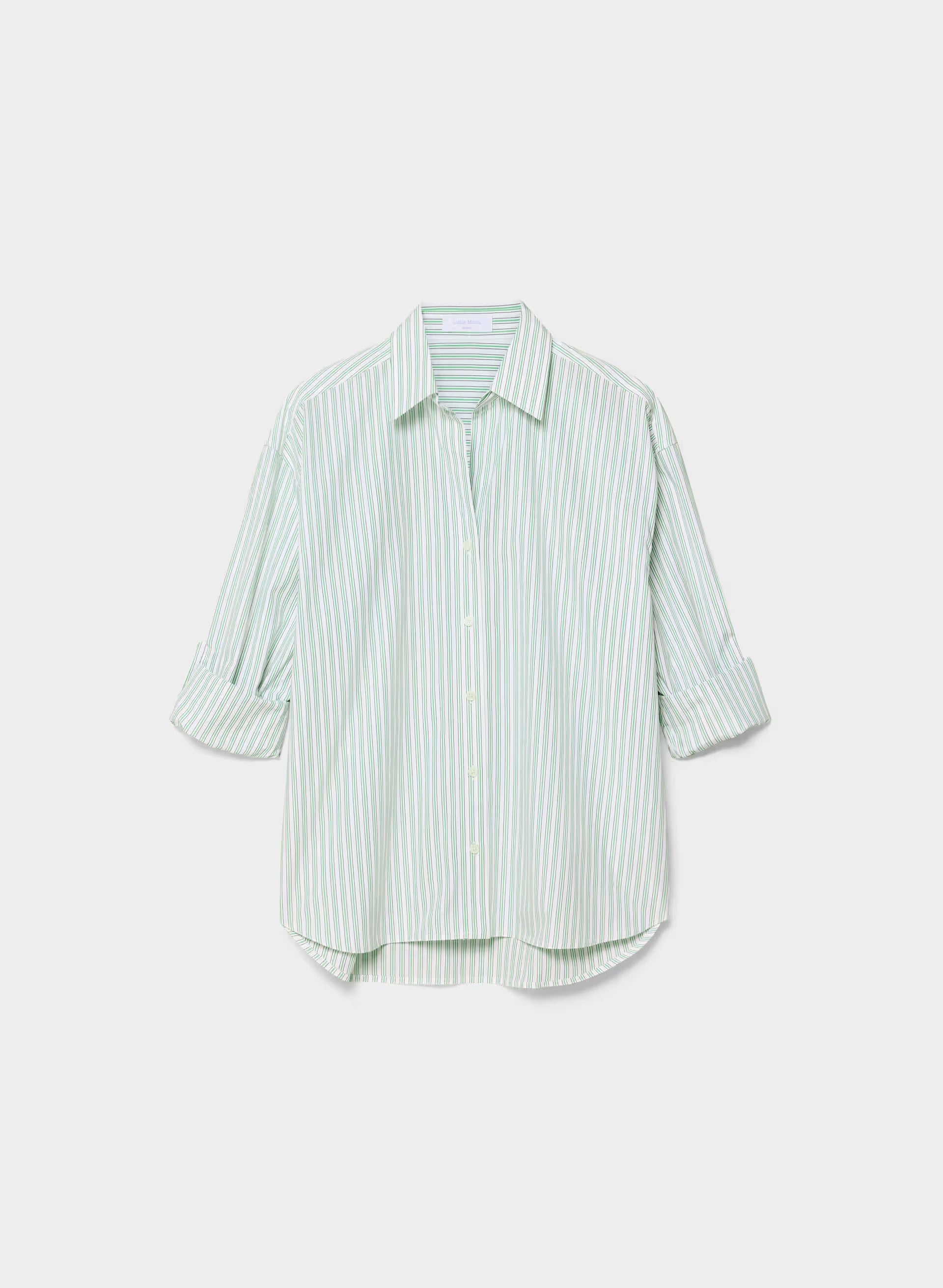 Archive Poplin Shirt - LEXIE STRP WHT/CRT GRN