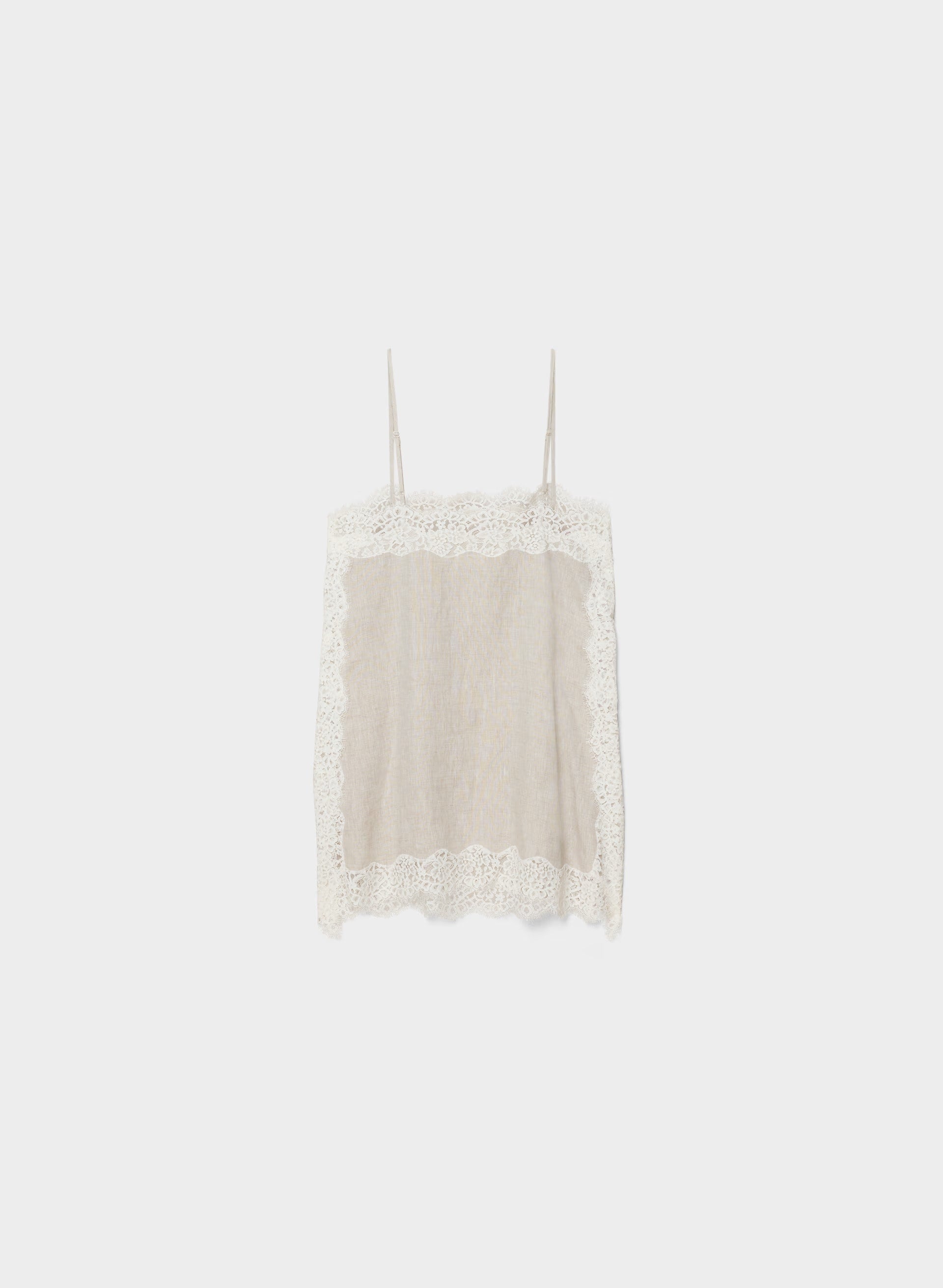 Serif Linen Camisole - UNDYED ECRU/LT BIRCH