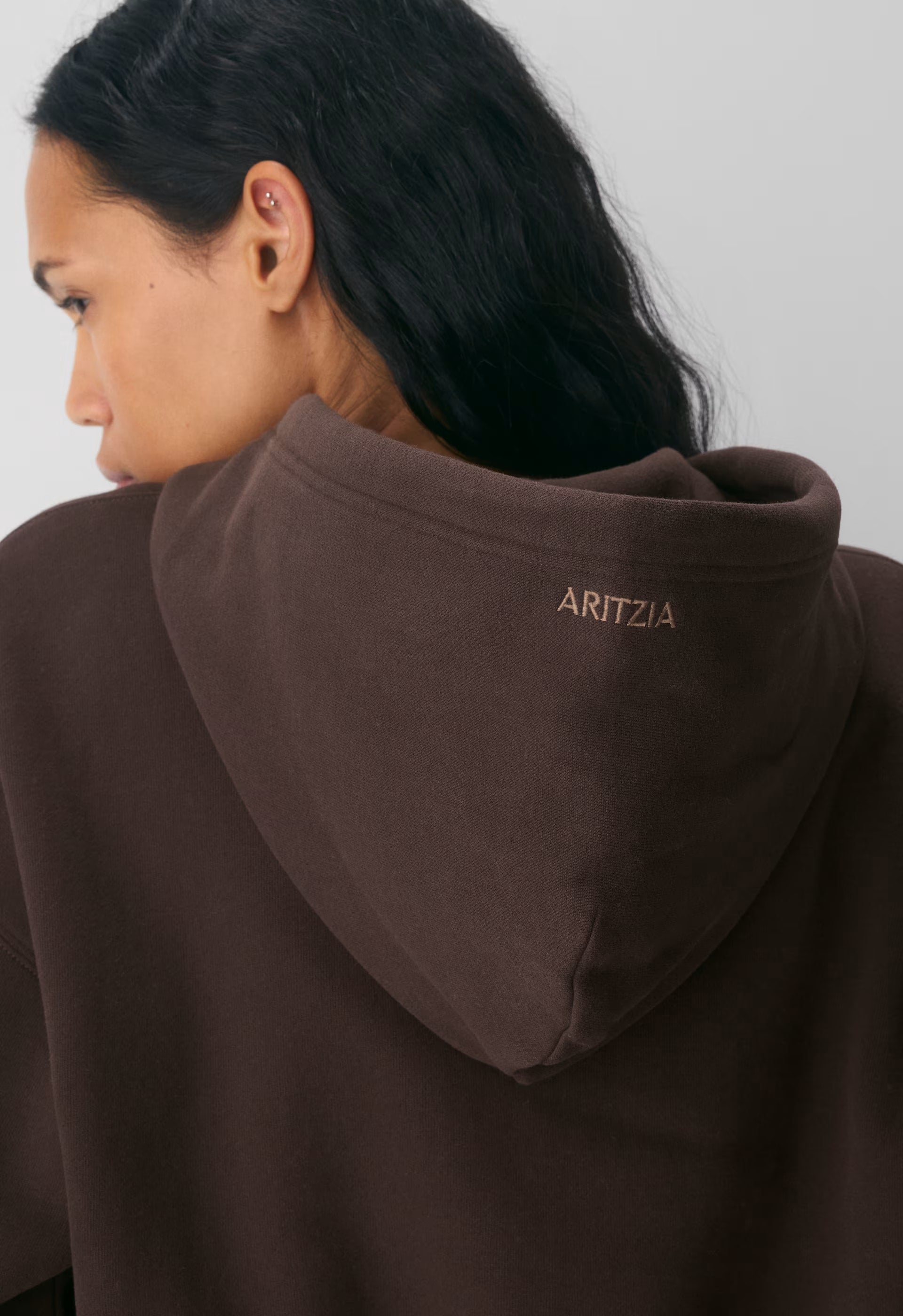 Cozy Sweatfleece Boyfriend Boxy Zip Hoodie - RICH MOCHA BROWN