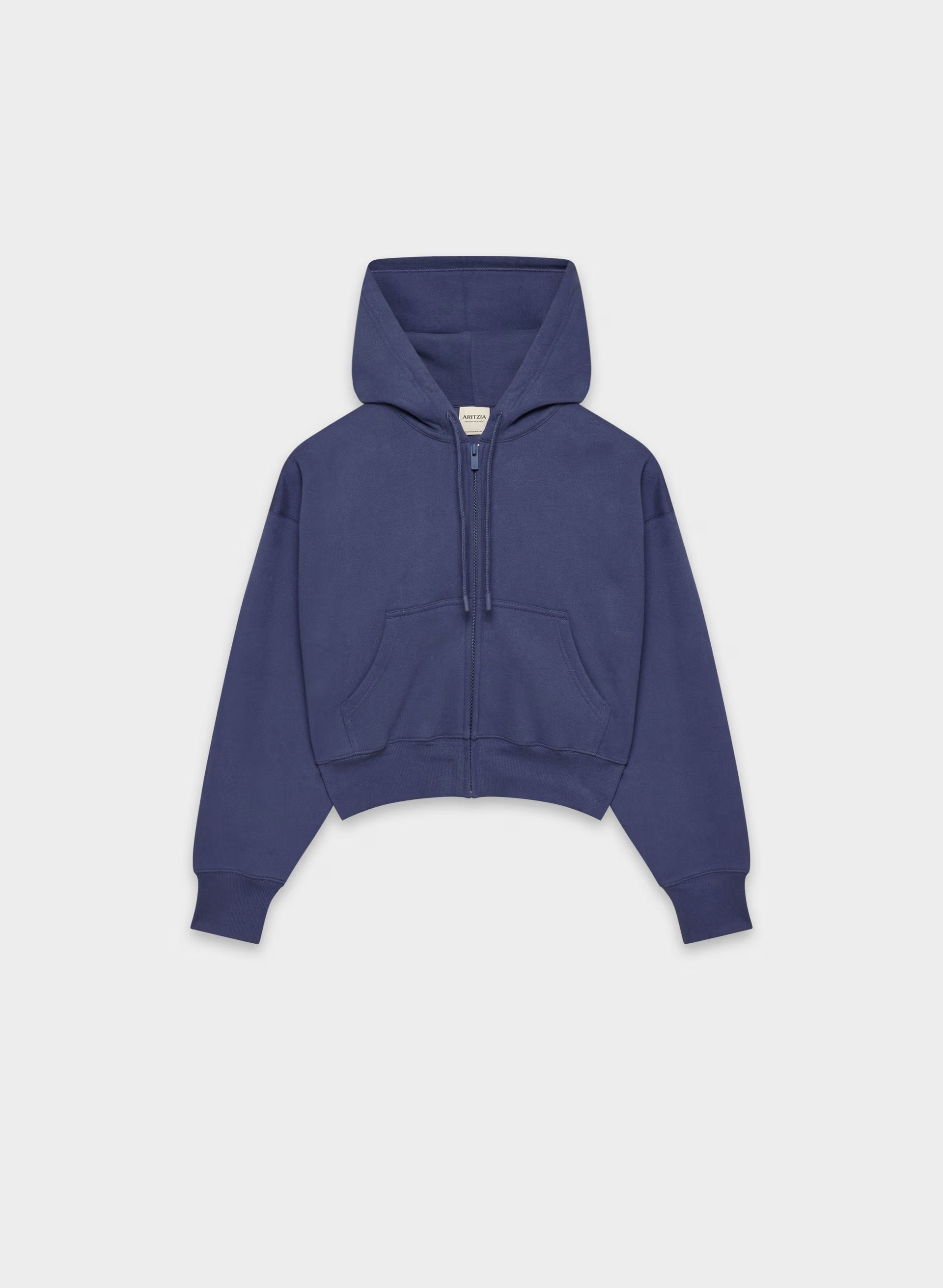 Cozy Sweatfleece Boyfriend Boxy Zip Hoodie - HARBOUR NAVY
