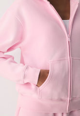 Cozy Sweatfleece Perfect Zip Hoodie - MILKSHAKE PINK