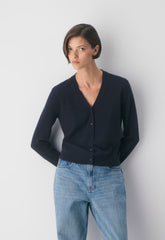 Bare Cashmere Laureate Cardigan - ADMIRAL