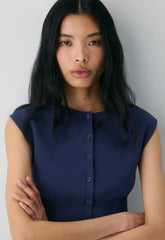 Golightly Sleeveless Cardigan - Wonder Yarn - HARBOUR NAVY