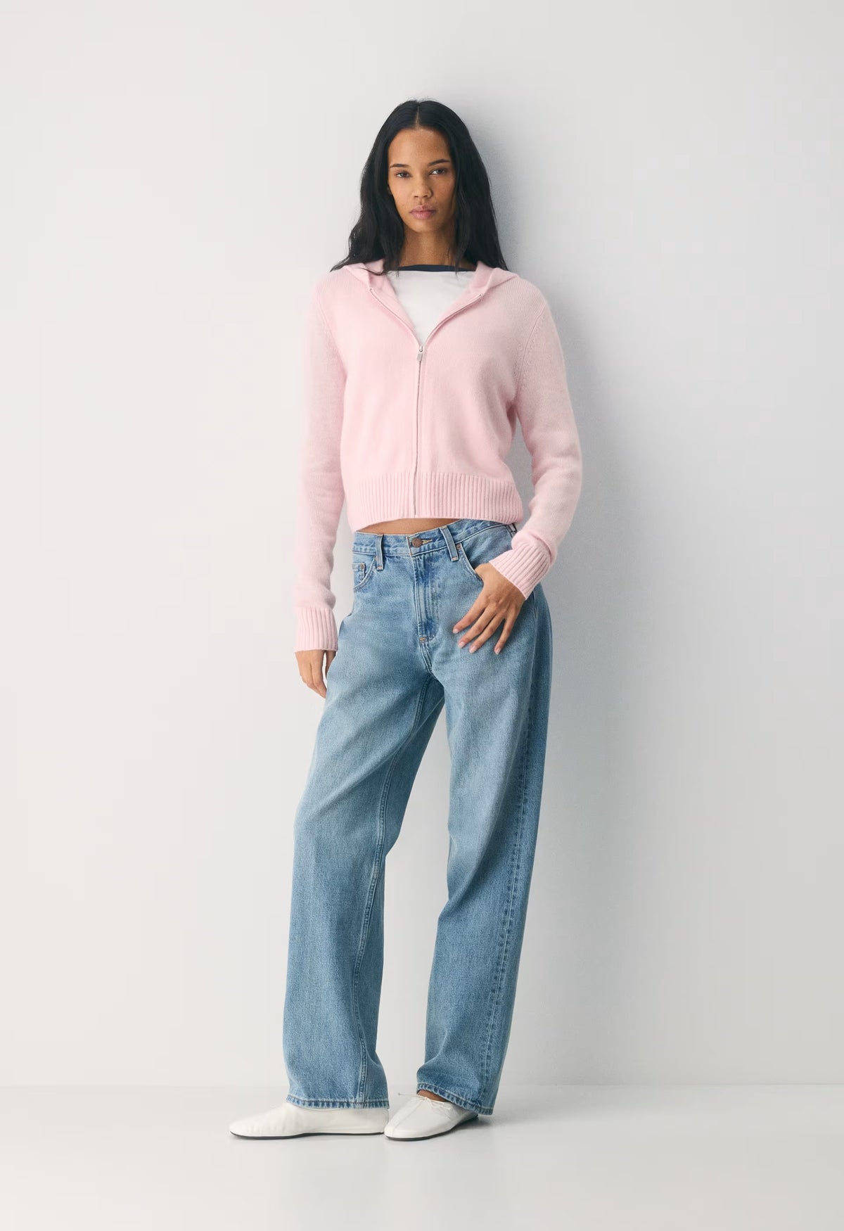 Essential Cashmere Idyllic Zip Hoodie - VILLA PINK