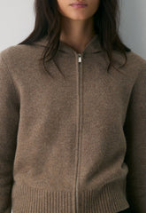 Essential Cashmere Idyllic Zip Hoodie - HEATHER FOLIO TAUPE