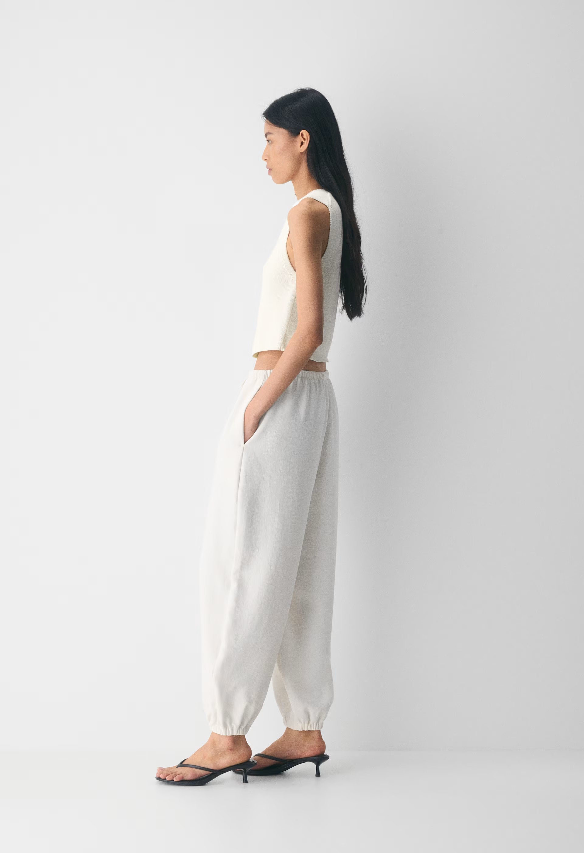 Cotton Charm™ Basque Sweater Vest - LIGHT BIRCH
