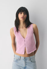Cotton Charm™ Basque Sweater Vest - SWEET PEA PURPLE