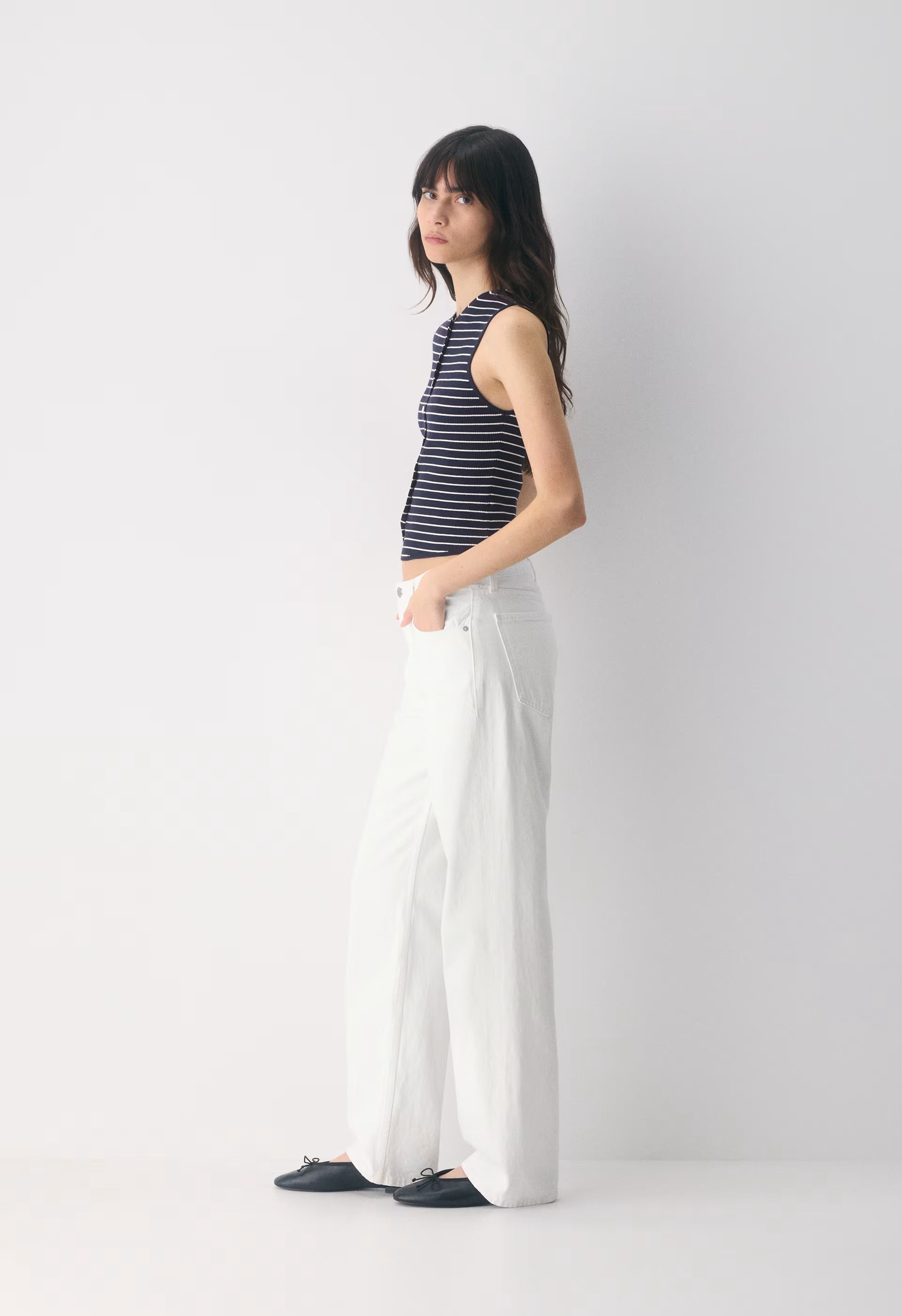 Croquet Sweater Vest - Wonder Yarn - ADMIRAL/ LIGHT BIRCH