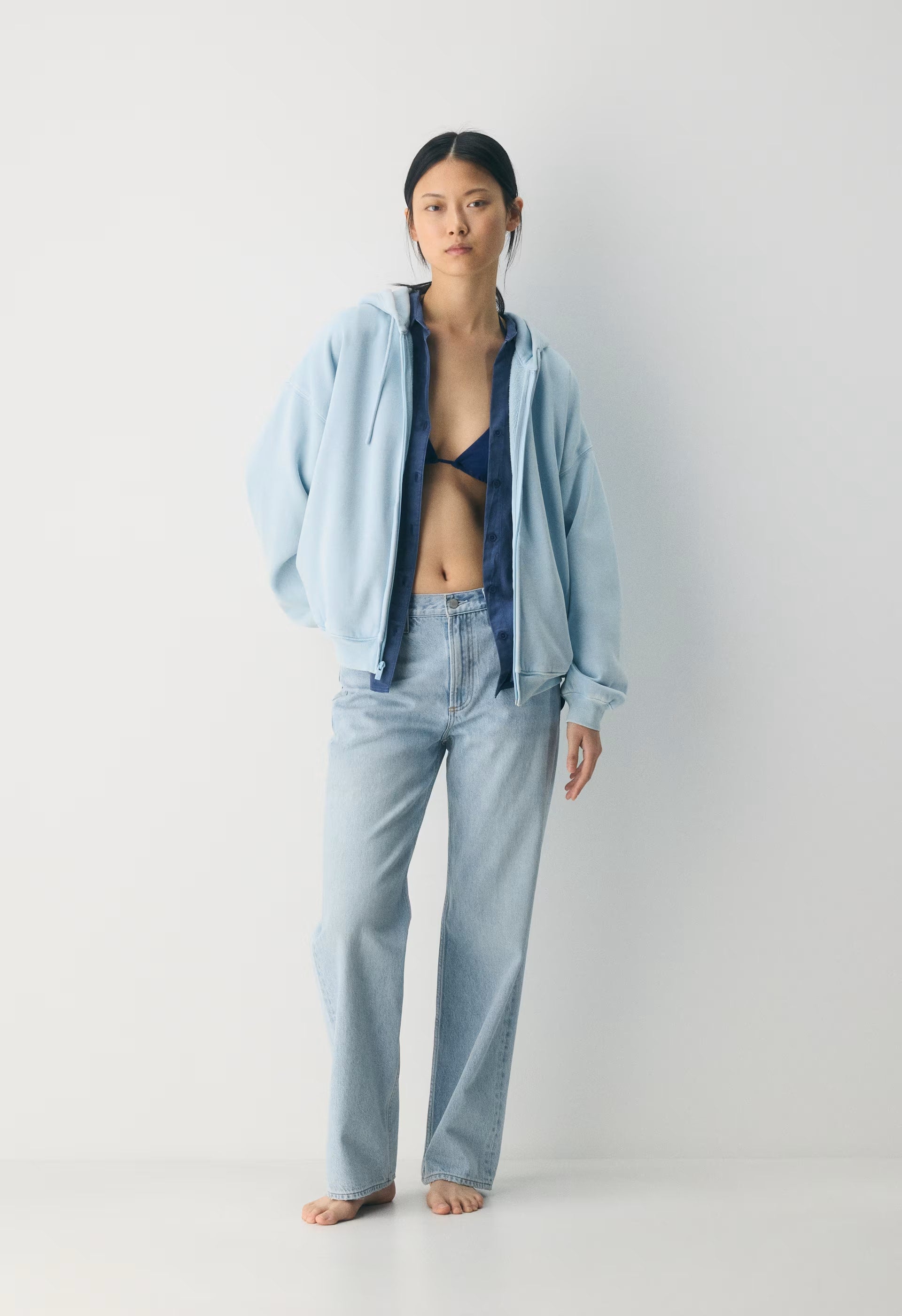 Cozy Sweatfleece Mega Zip Hoodie - NO-STRESS BEACH BLUE
