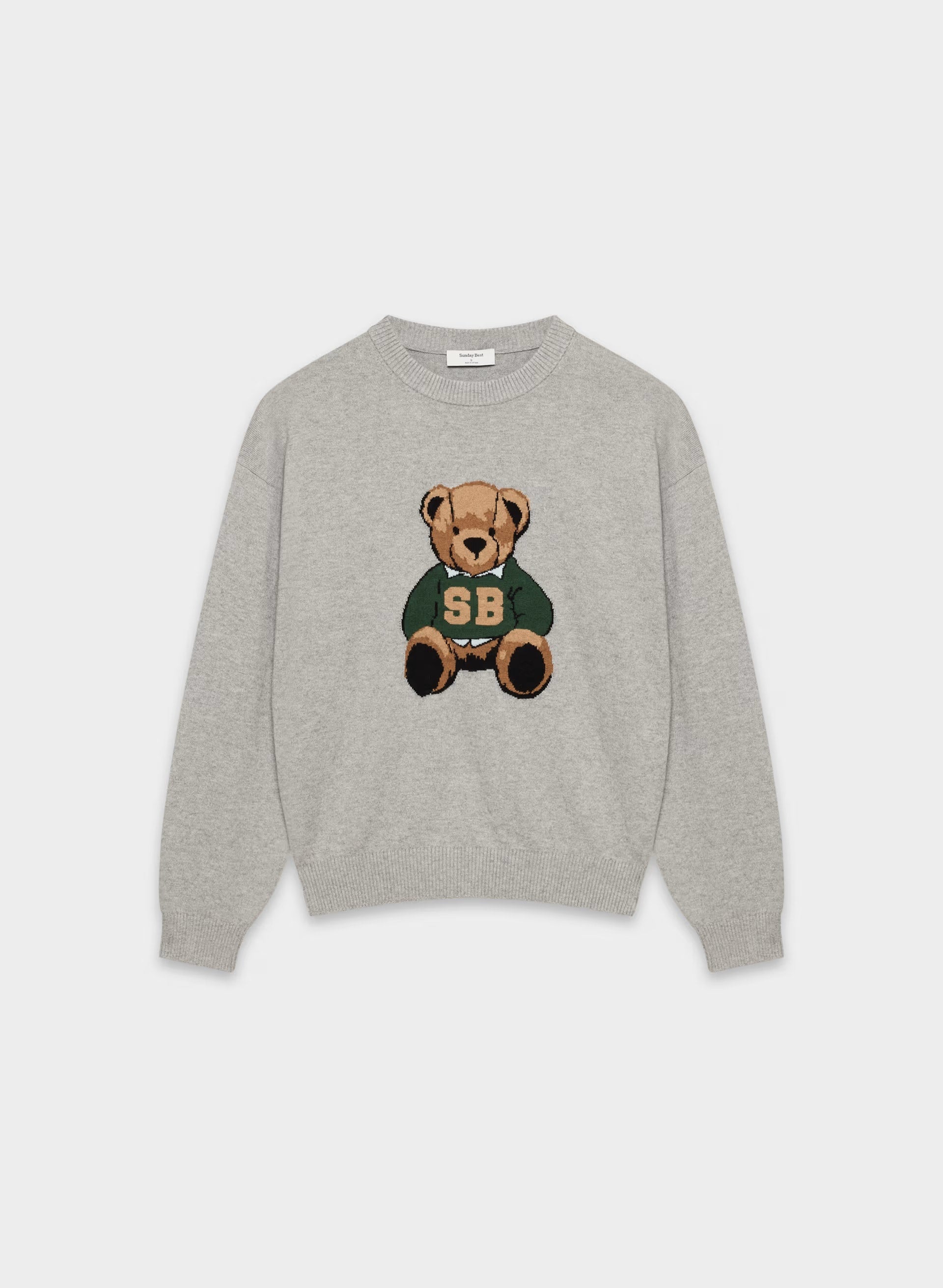 Cotton Charm™ Prep Icon Sweater - H ATHLC GRY/TEDDY BEAR
