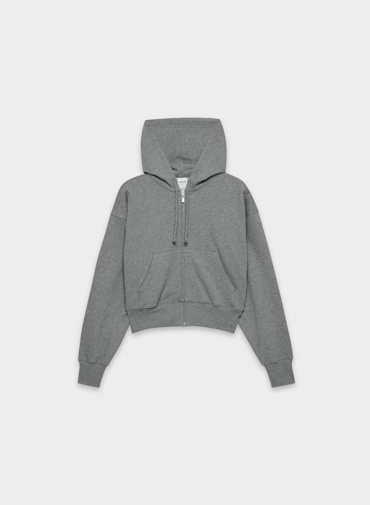 Terry Sweatfleece Boyfriend Boxy Zip Hoodie - HEATHER DARK GREY