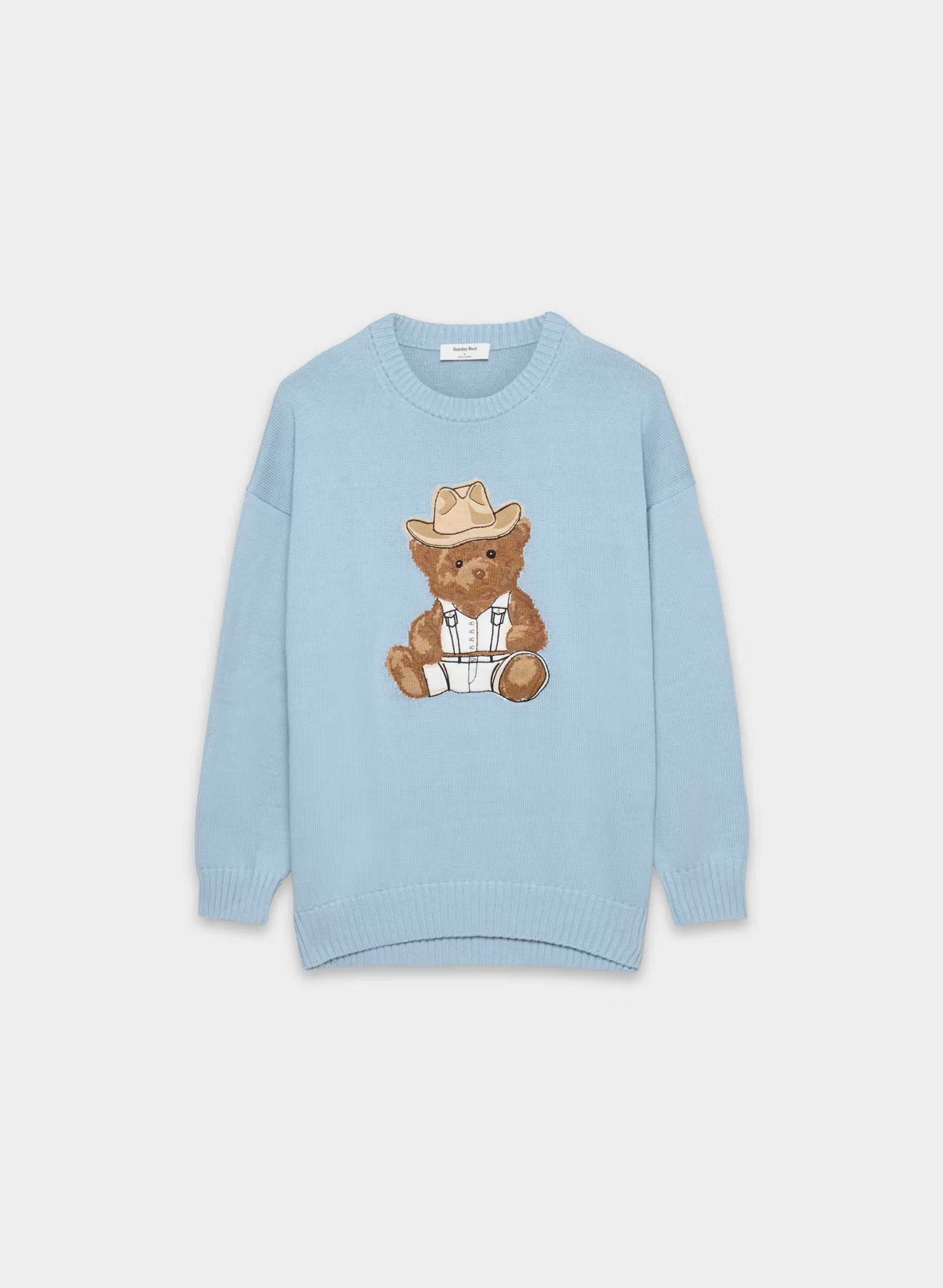 Cotton Charm™ Peggy Icon Sweater - RIPPLE BLUE/BEAR