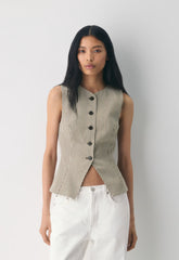 CruiseLinen™ Regal Vest - SRPHN CHCK L BH/CL BR