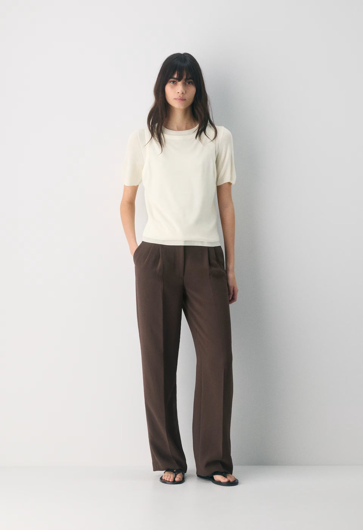 The Effortless Pant™ Lo-Rise - Crepette™ - RICH MOCHA BROWN