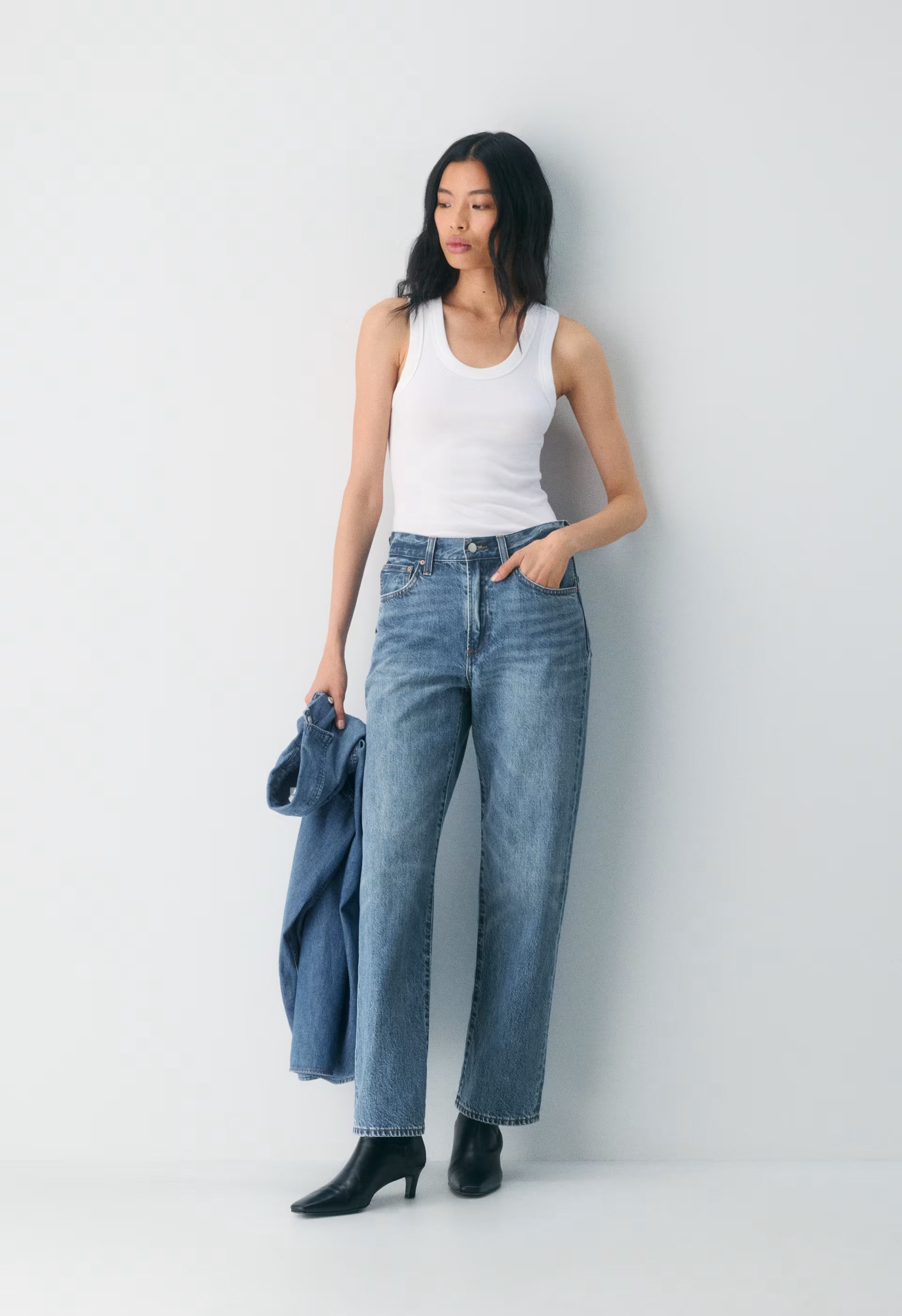 Denim Forum The '90s Marlo Hi-Rise Baggy Jean - 5 YRS KISS N TELL BLEU
