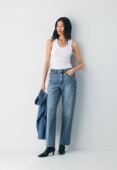 Denim Forum The '90s Marlo Hi-Rise Baggy Jean - 5 YRS KISS N TELL BLEU