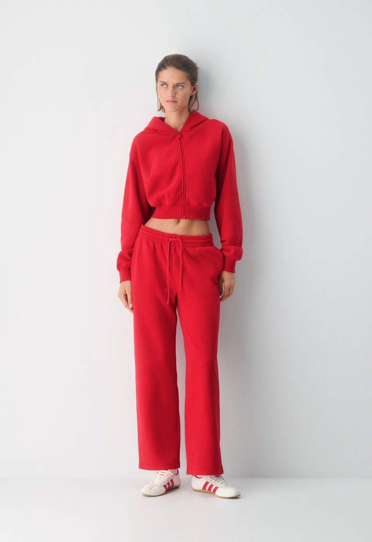 Cozy Sweatfleece Boyfriend Wide Sweatpant - FLASHING RED