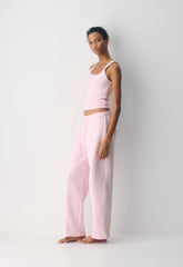 Cozy Sweatfleece Boyfriend Wide Sweatpant - VILLA PINK