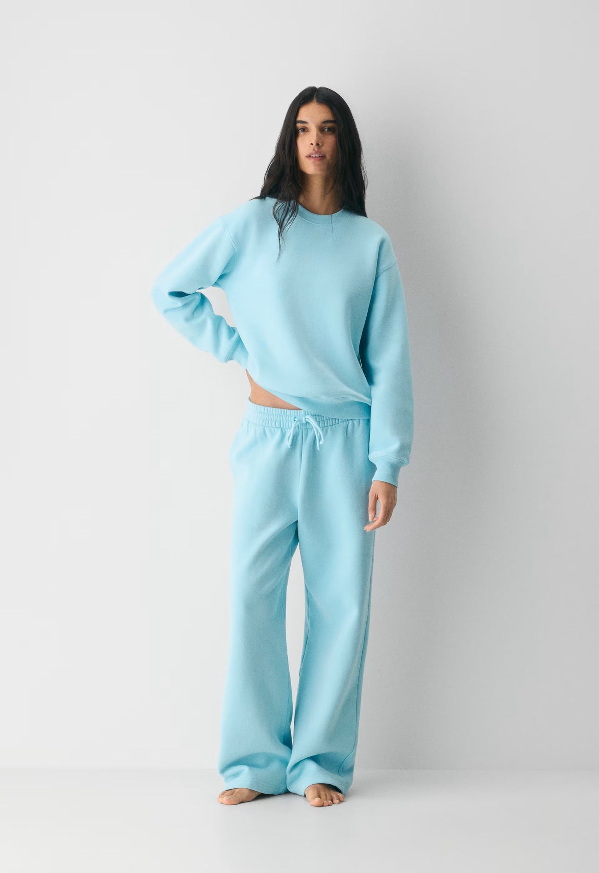 Cozy Sweatfleece Boyfriend Wide Sweatpant - PANORAMA BLUE